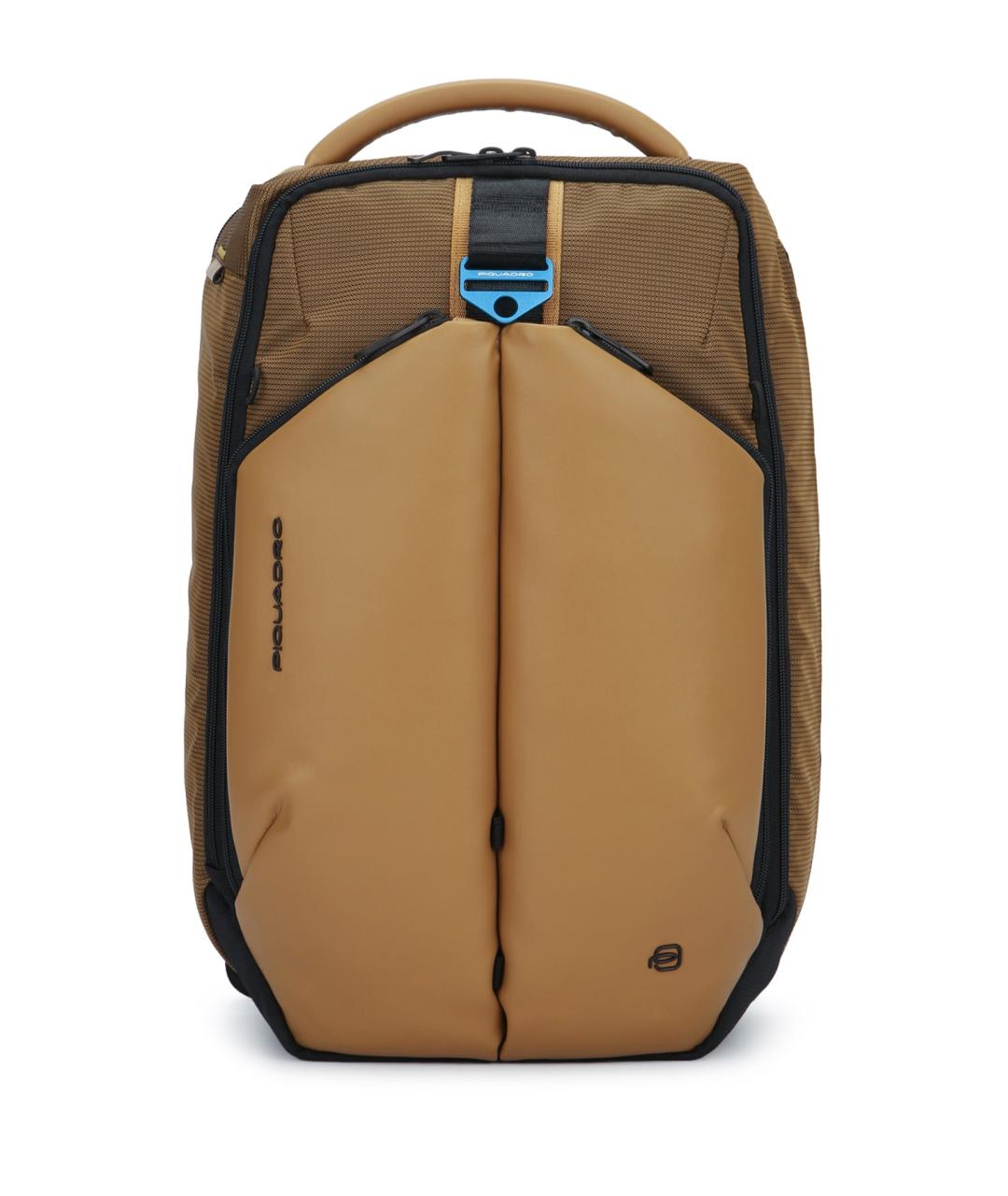 PIQUADRO Горчичный кожаный рюкзак, фото 1