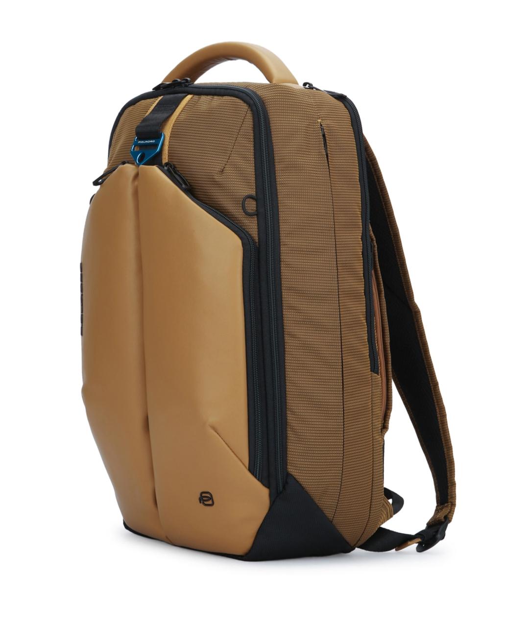 PIQUADRO Горчичный кожаный рюкзак, фото 2