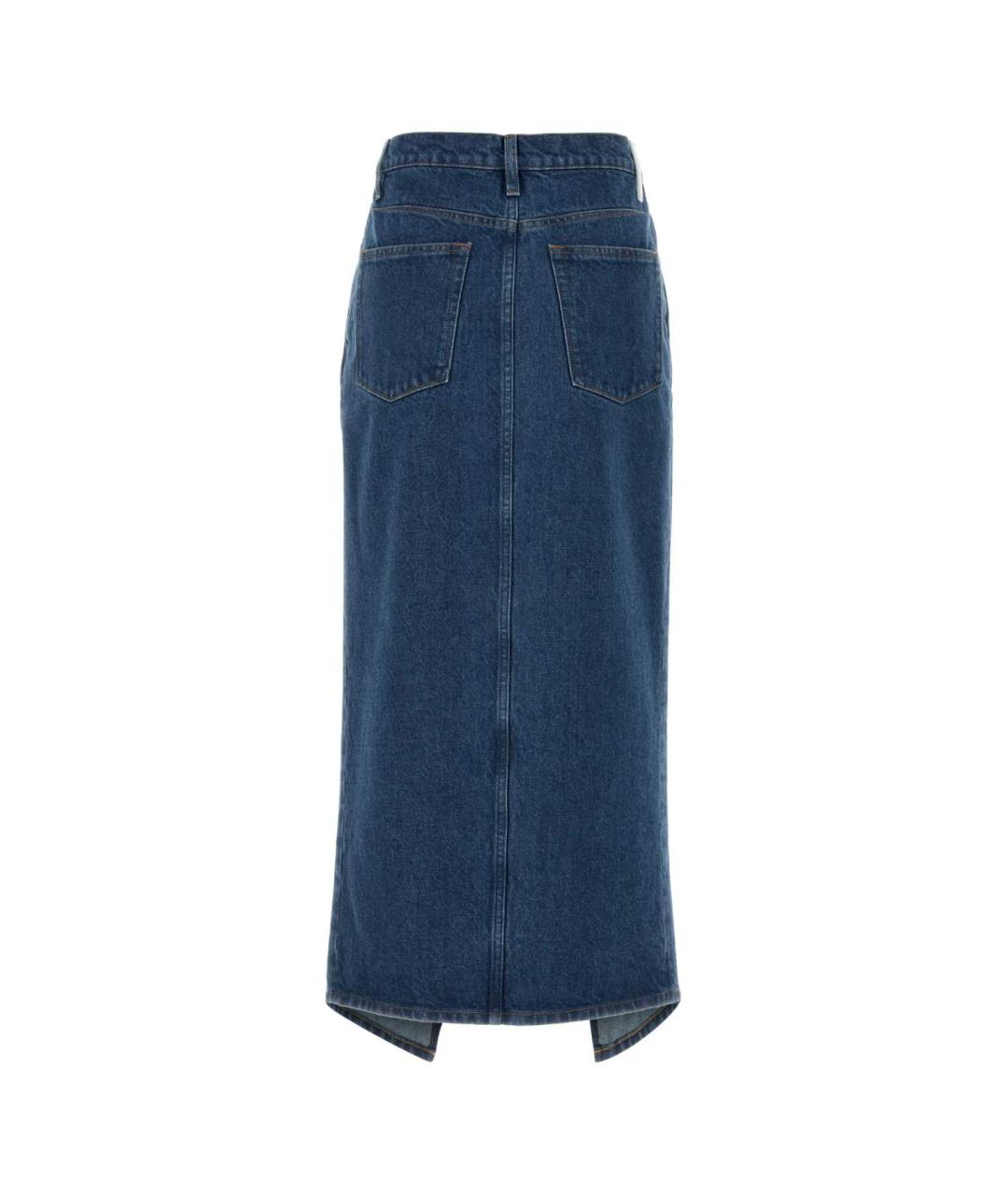 JIL SANDER Синяя хлопковая юбка миди, фото 2