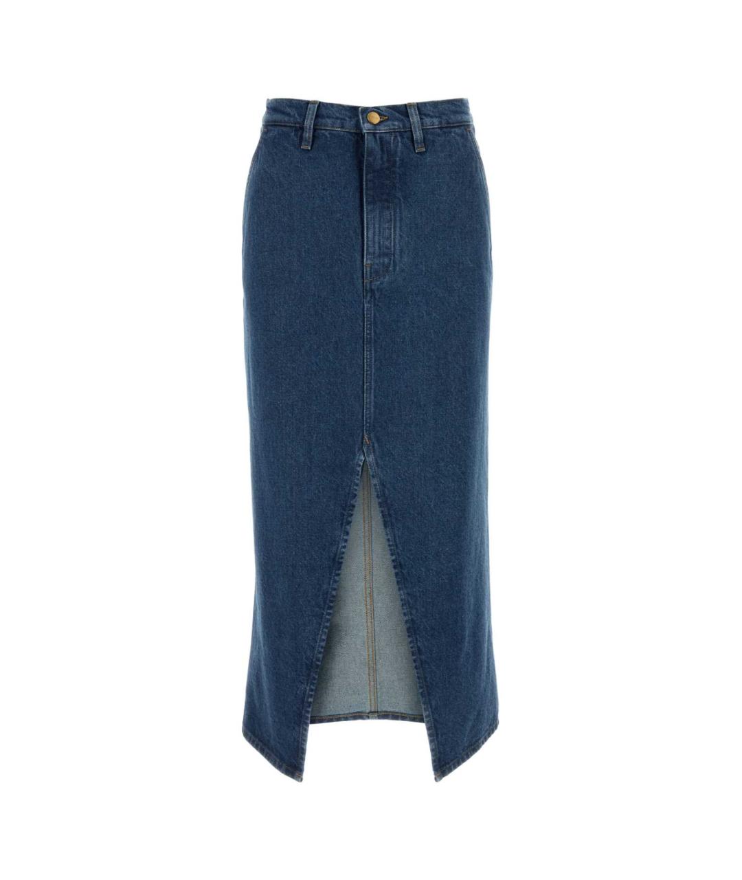 JIL SANDER Синяя хлопковая юбка миди, фото 1