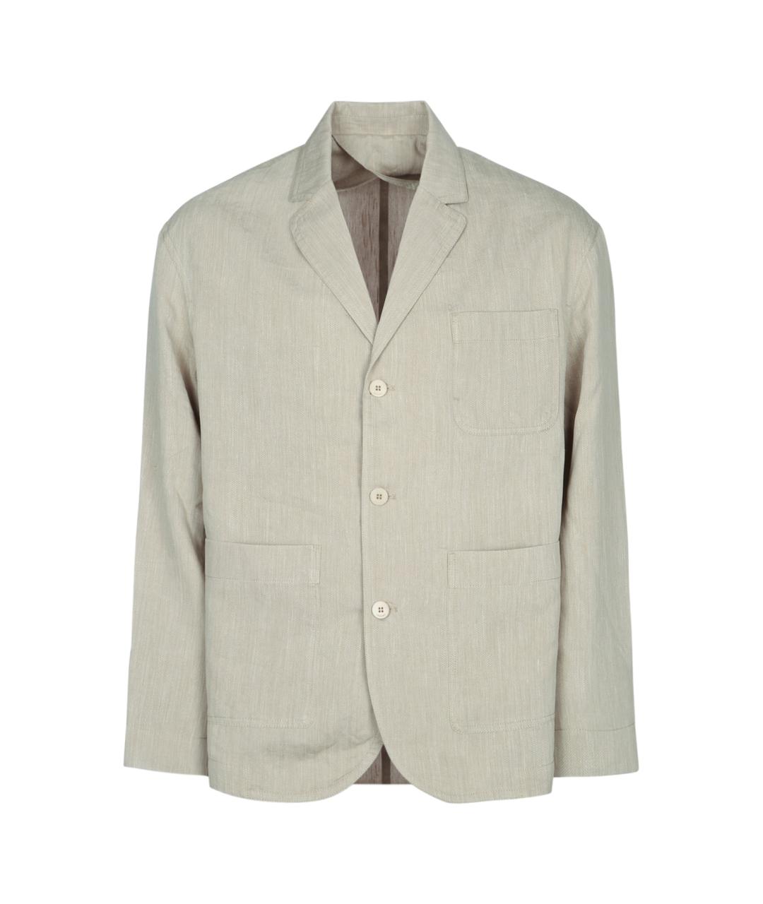 JACQUEMUS Бежевый вискозный пиджак, фото 1