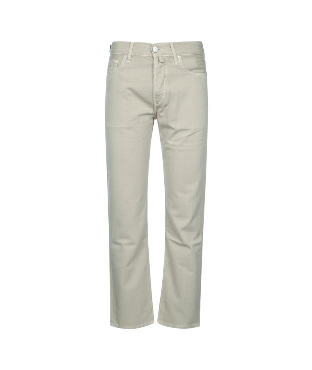 JACOB COHEN Бежевые хлопко-эластановые повседневные брюки, фото 1