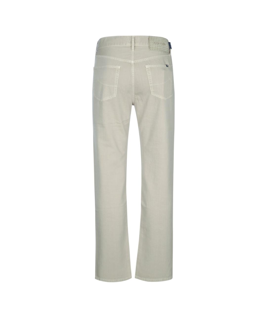 JACOB COHEN Бежевые хлопко-эластановые повседневные брюки, фото 2