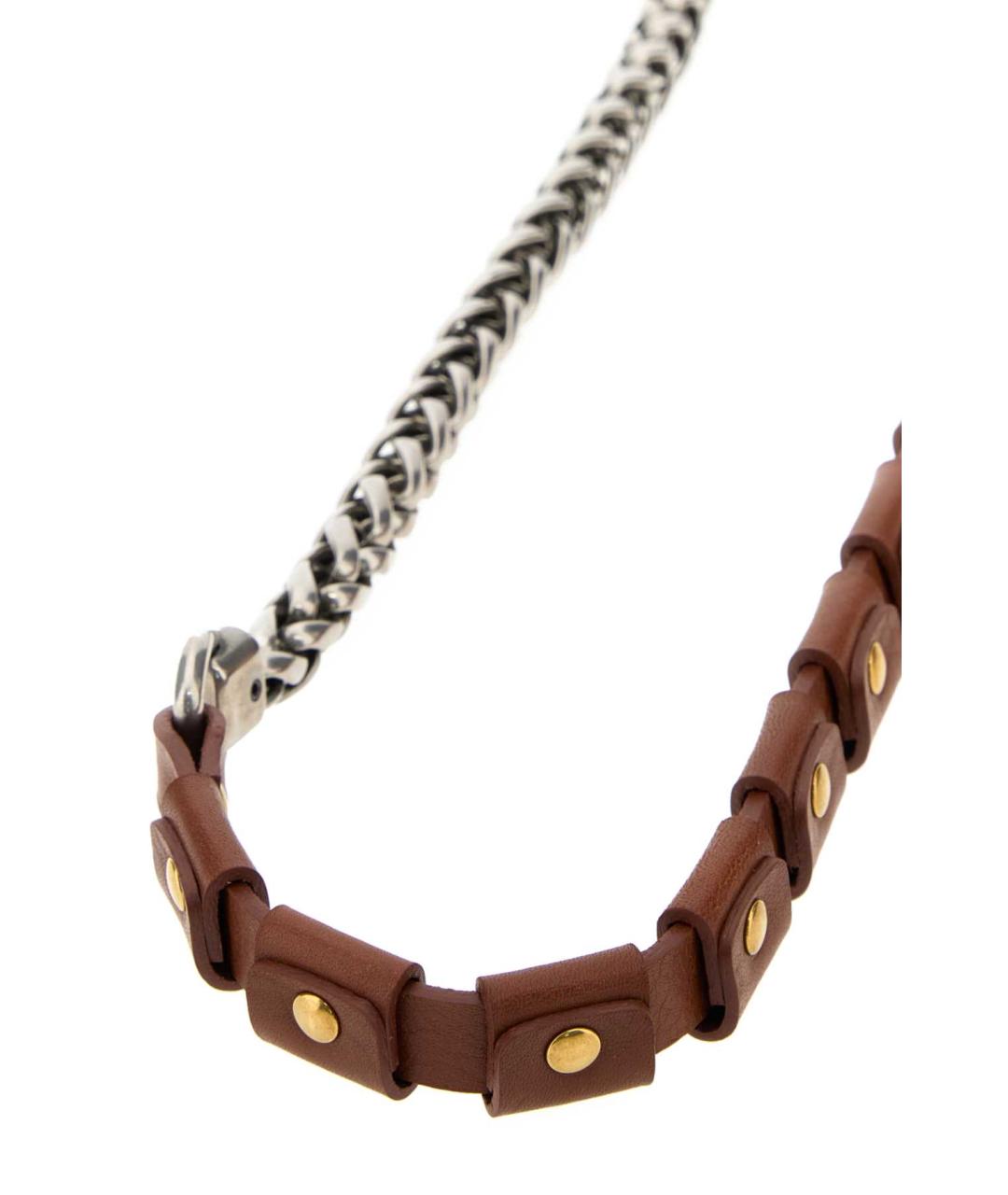 MIU MIU Коричневая кожаная цепочка, фото 2