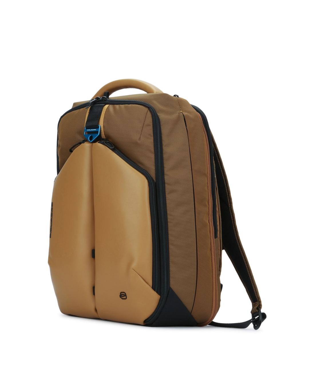 PIQUADRO Горчичный кожаный рюкзак, фото 1