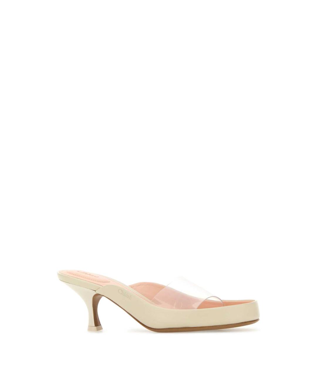 CHLOE Белые кожаные сабо, фото 2