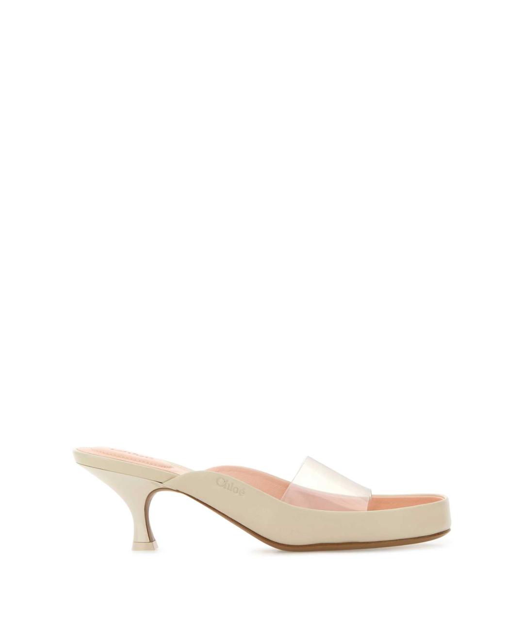 CHLOE Белые кожаные сабо, фото 1