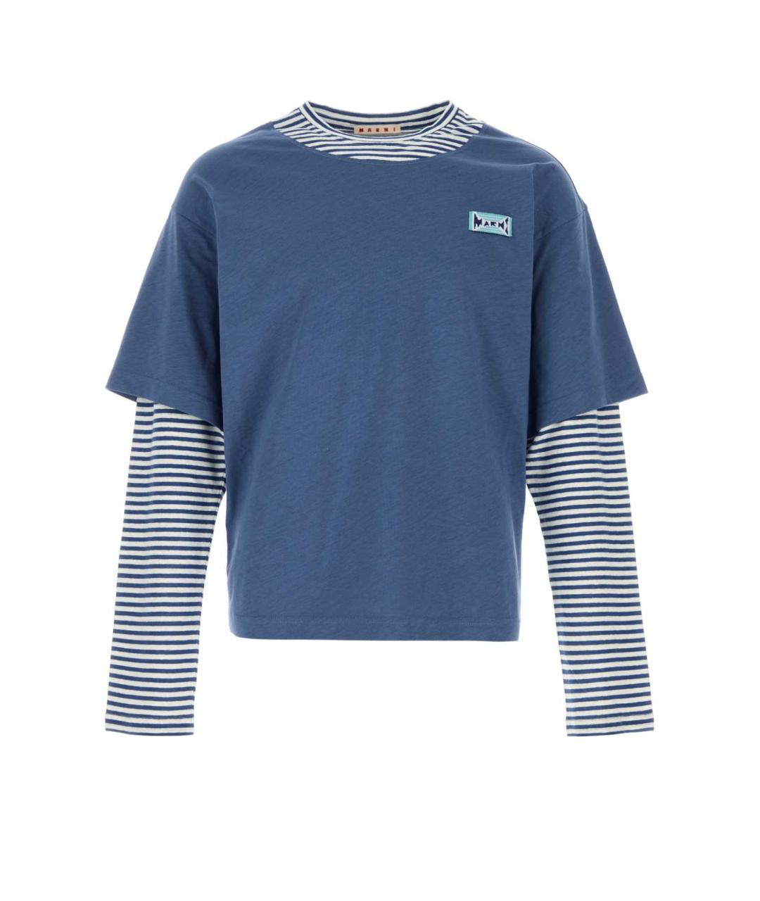 MARNI Мульти хлопко-леновая футболка, фото 1