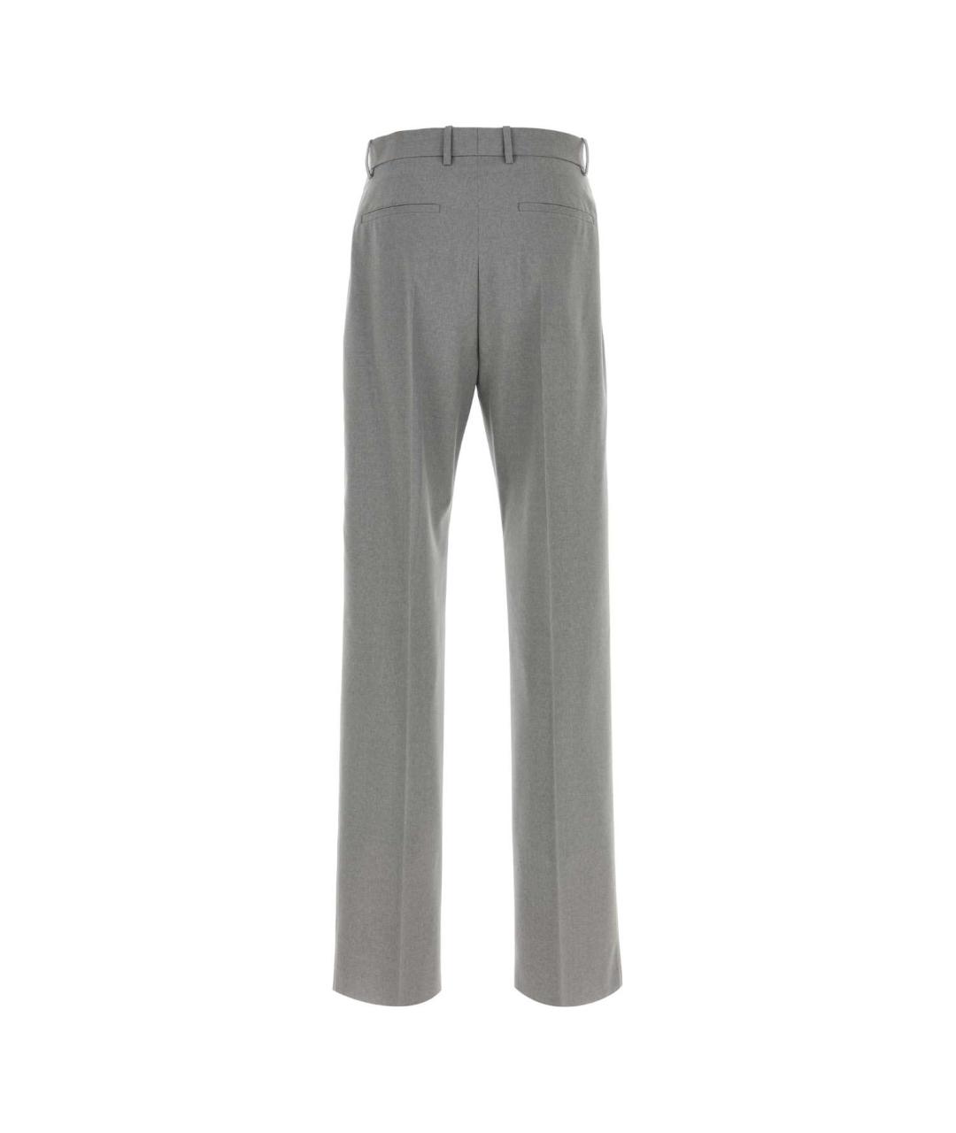 JIL SANDER Серые шерстяные повседневные брюки, фото 2