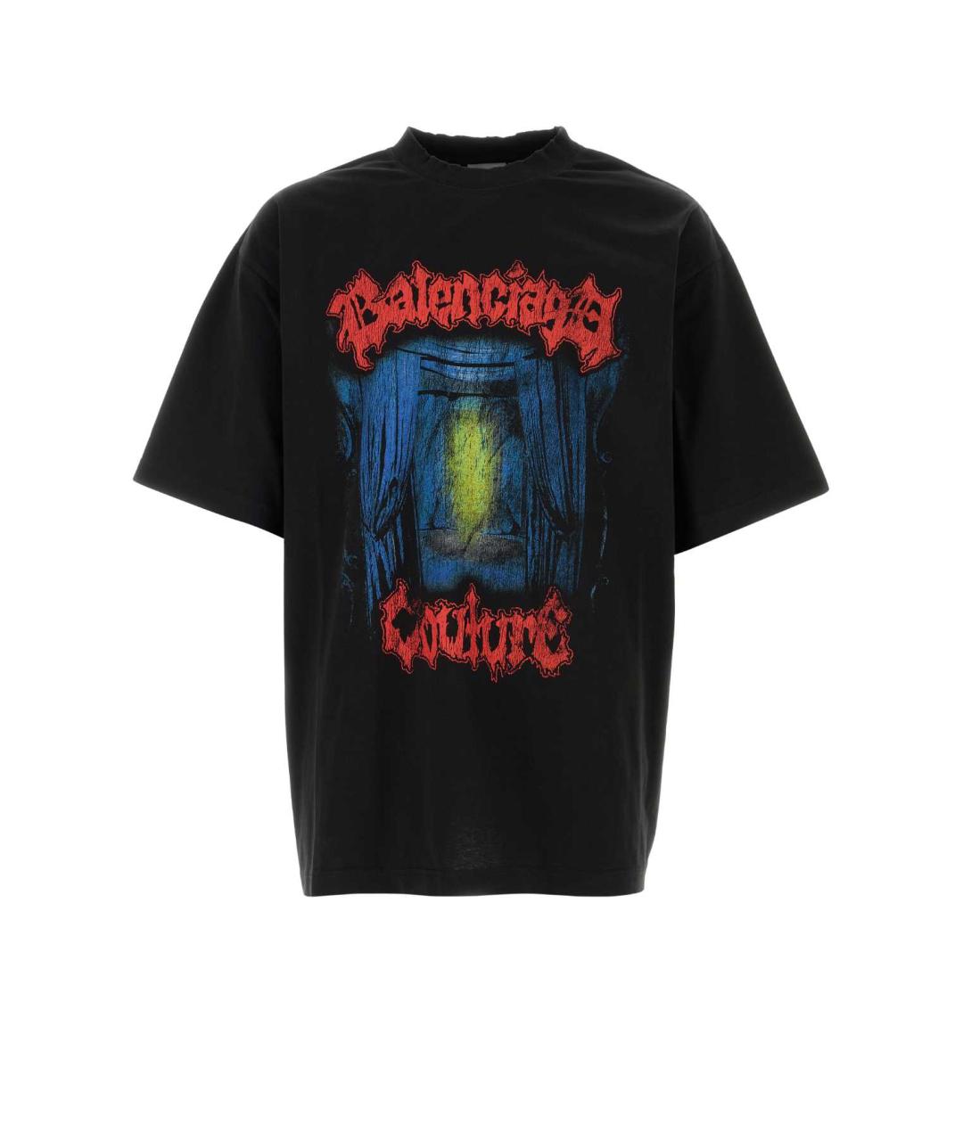 BALENCIAGA Черная хлопковая футболка, фото 1