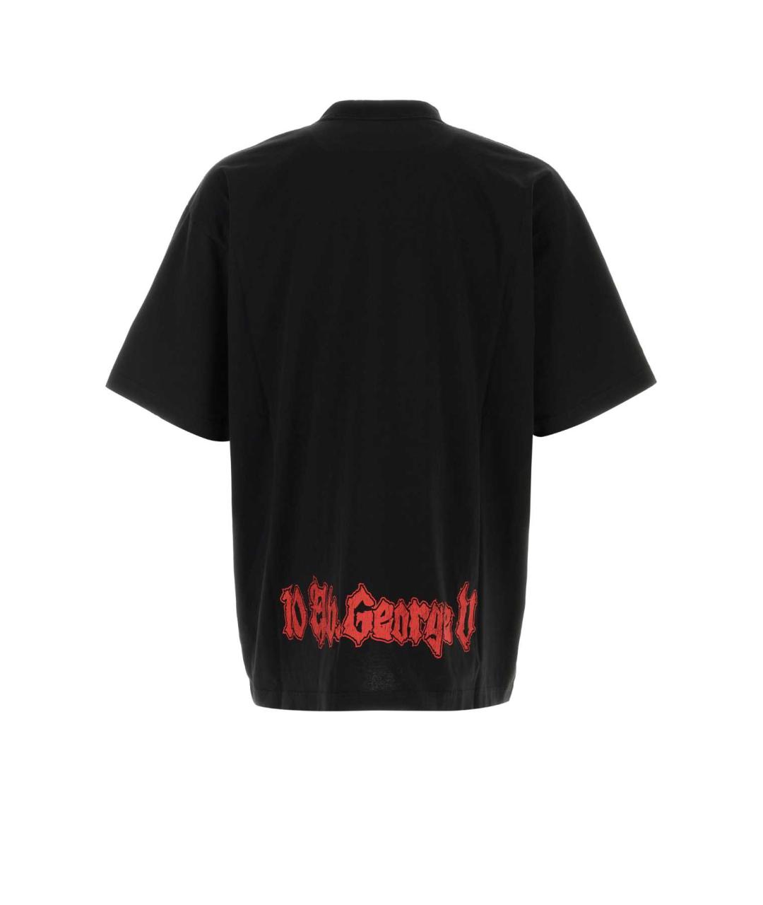 BALENCIAGA Черная хлопковая футболка, фото 2