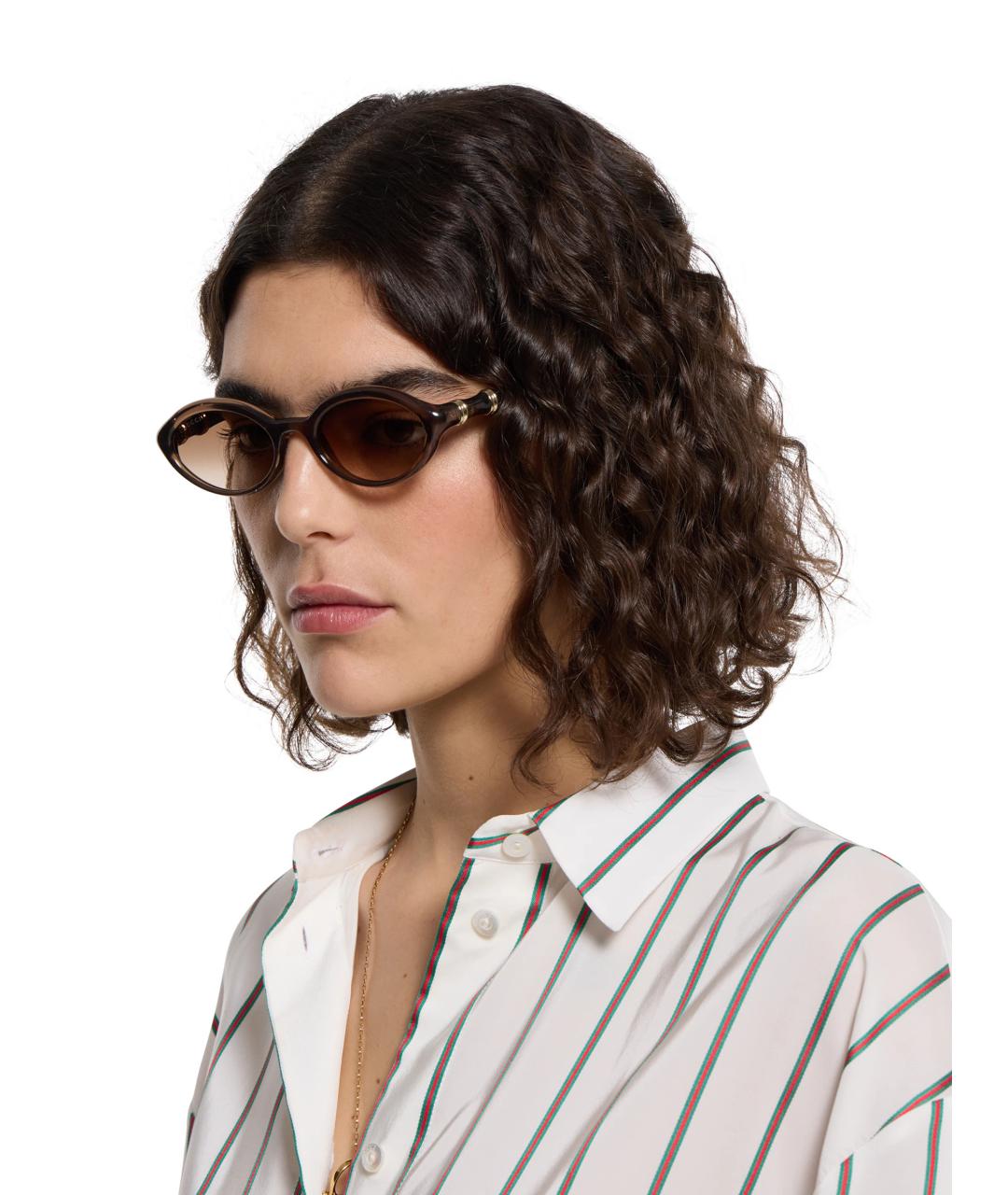 GUCCI Коричневые солнцезащитные очки, фото 2