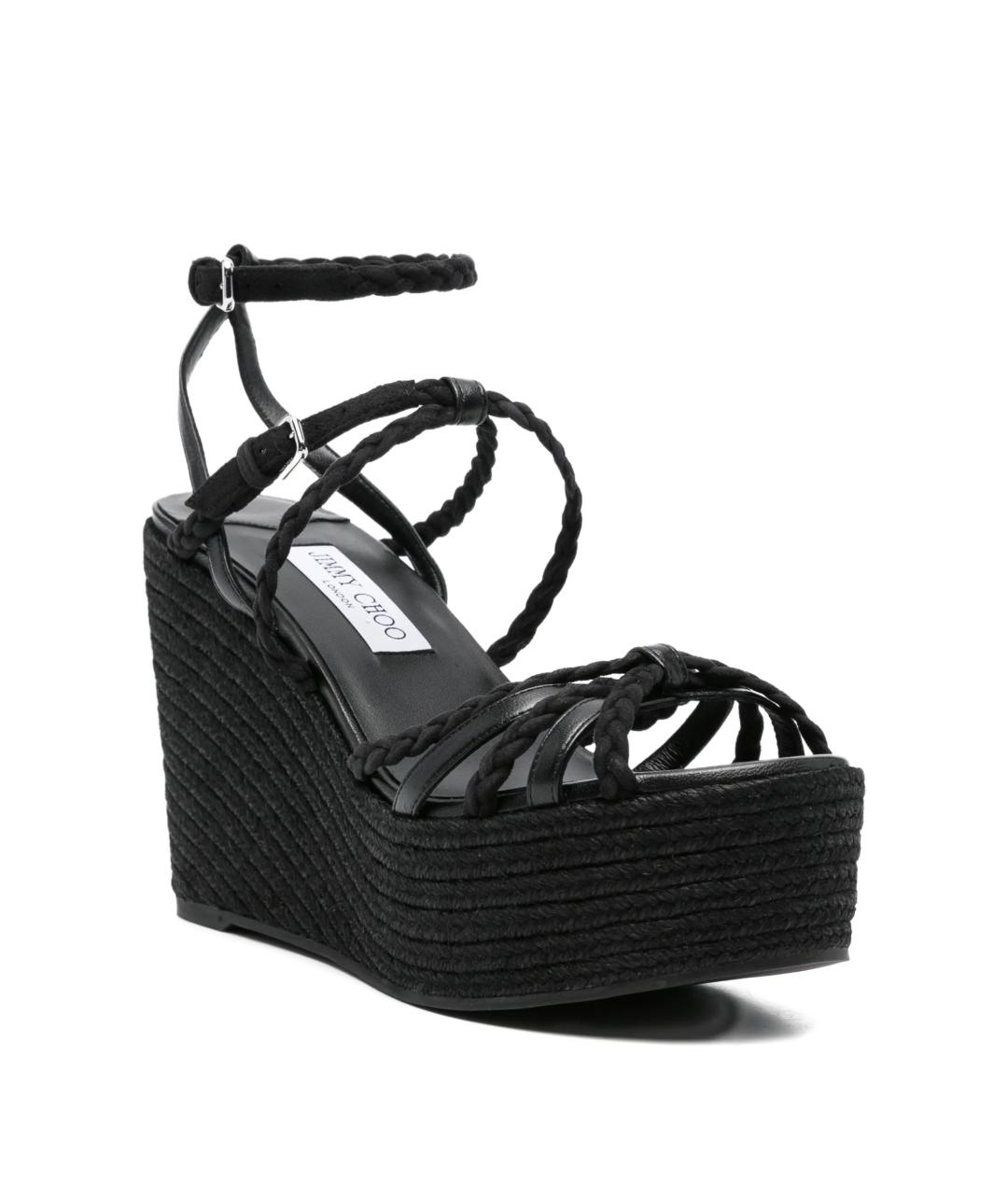 JIMMY CHOO Черные кожаные босоножки, фото 2