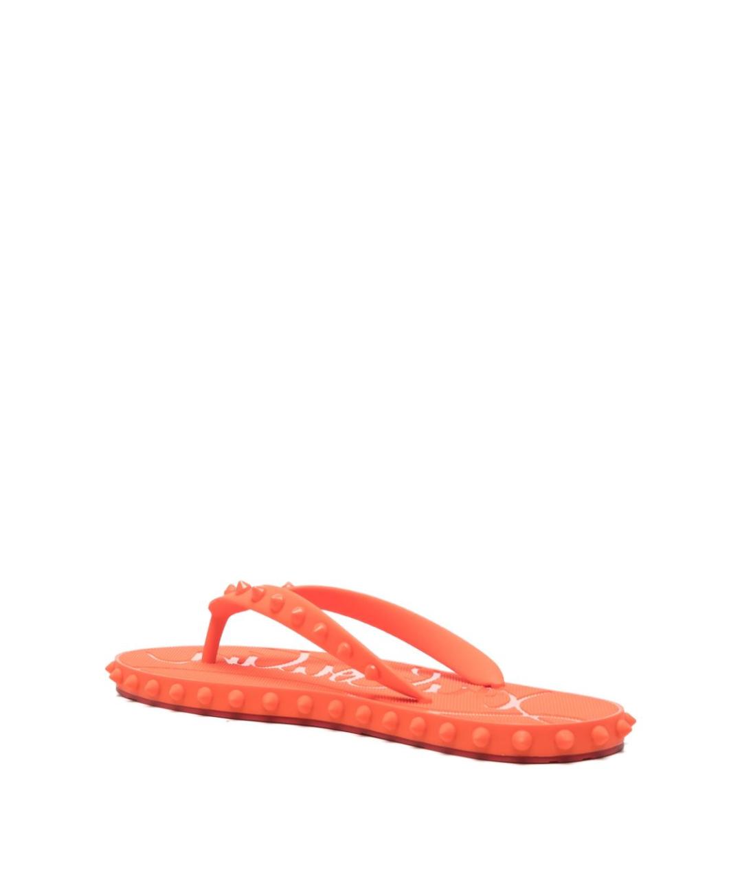 CHRISTIAN LOUBOUTIN Оранжевое резиновые шлепанцы, фото 3