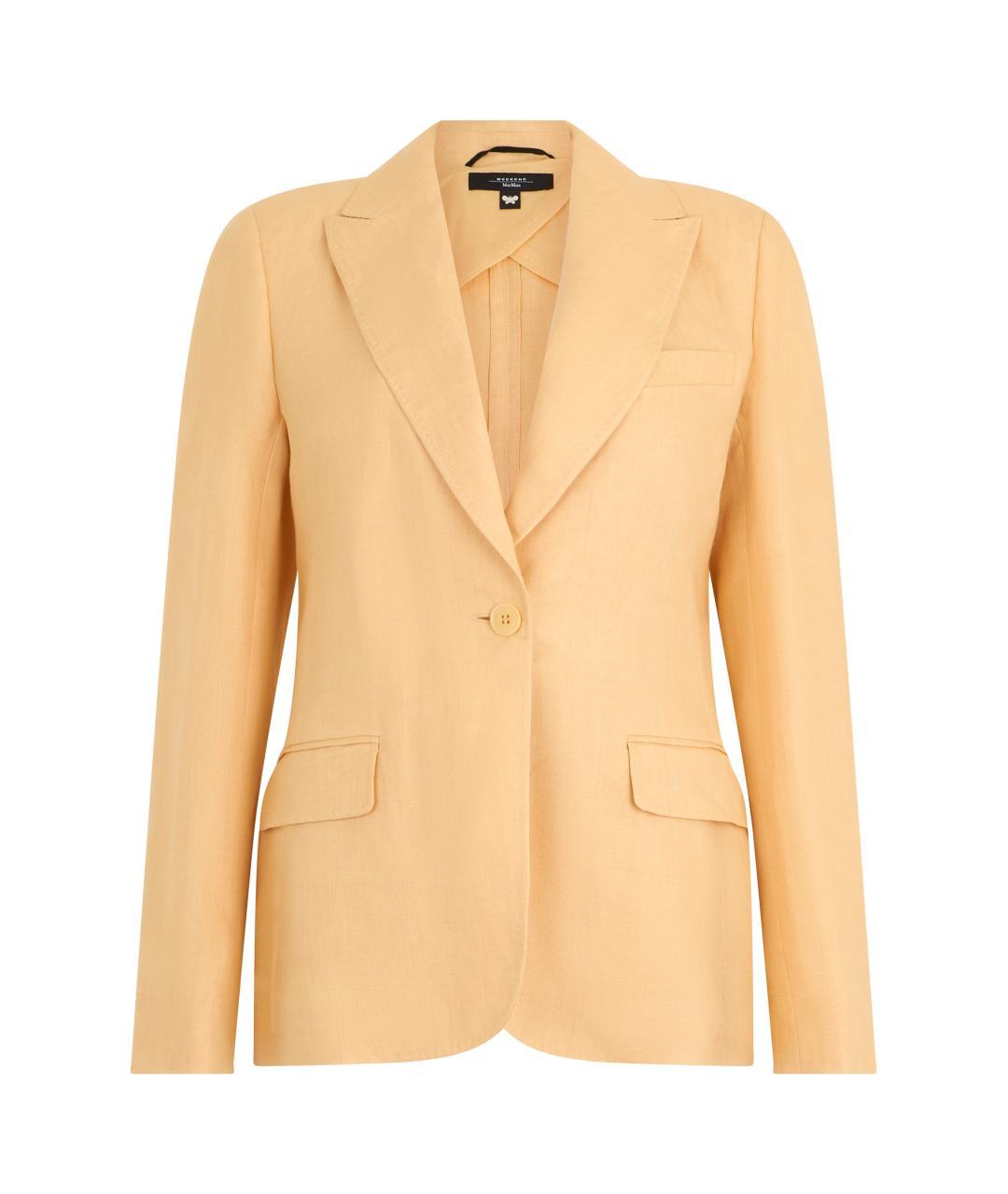 WEEKEND MAX MARA Оранжевый льняной жакет/пиджак, фото 3