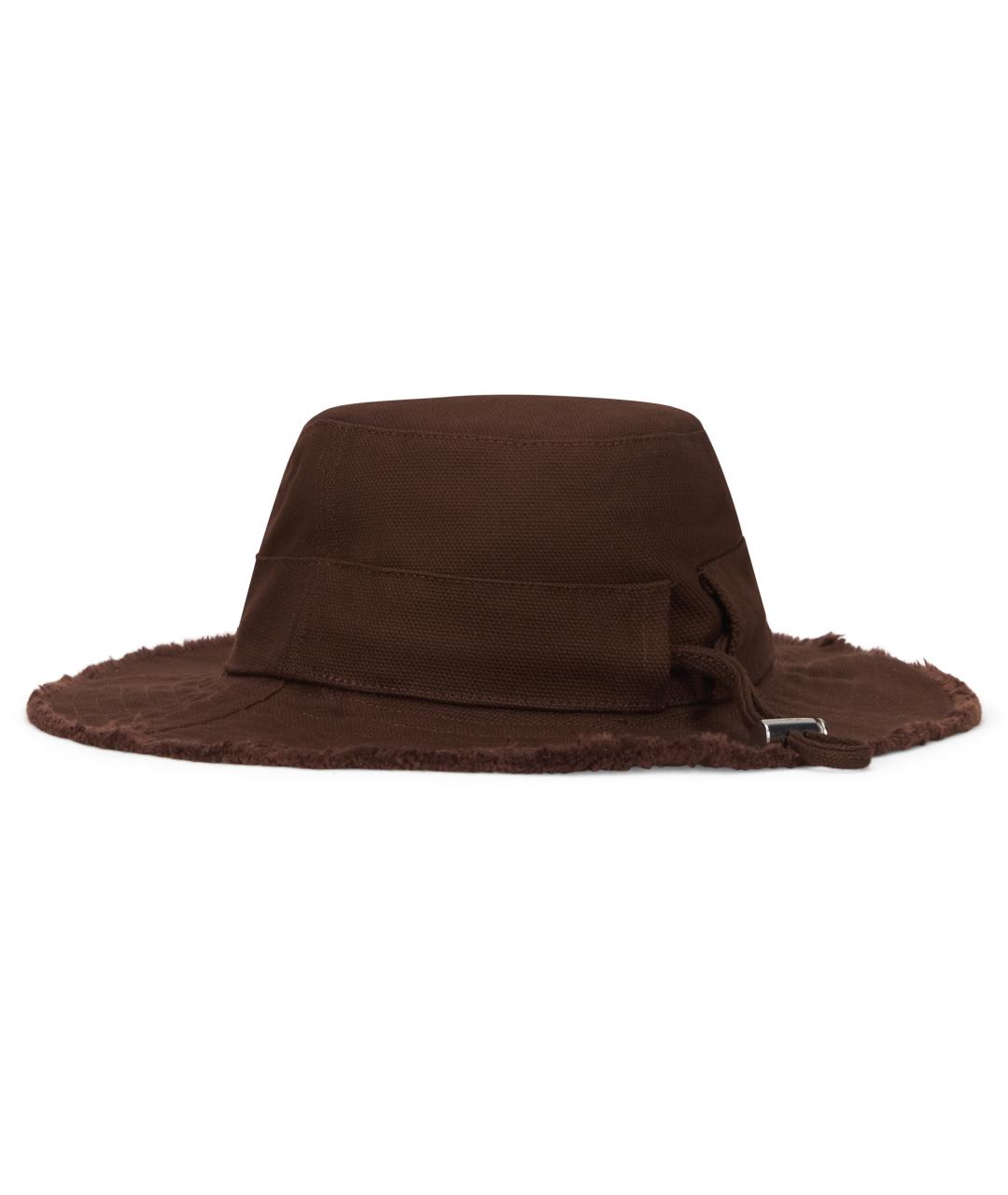 JACQUEMUS Коричневая хлопковая панама, фото 3