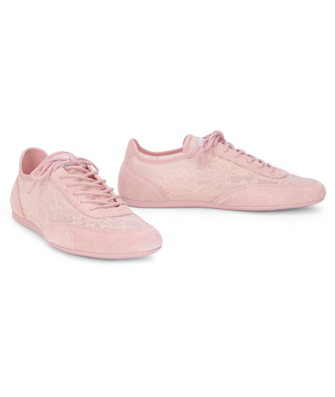 JIMMY CHOO Розовые замшевые кроссовки, фото 3