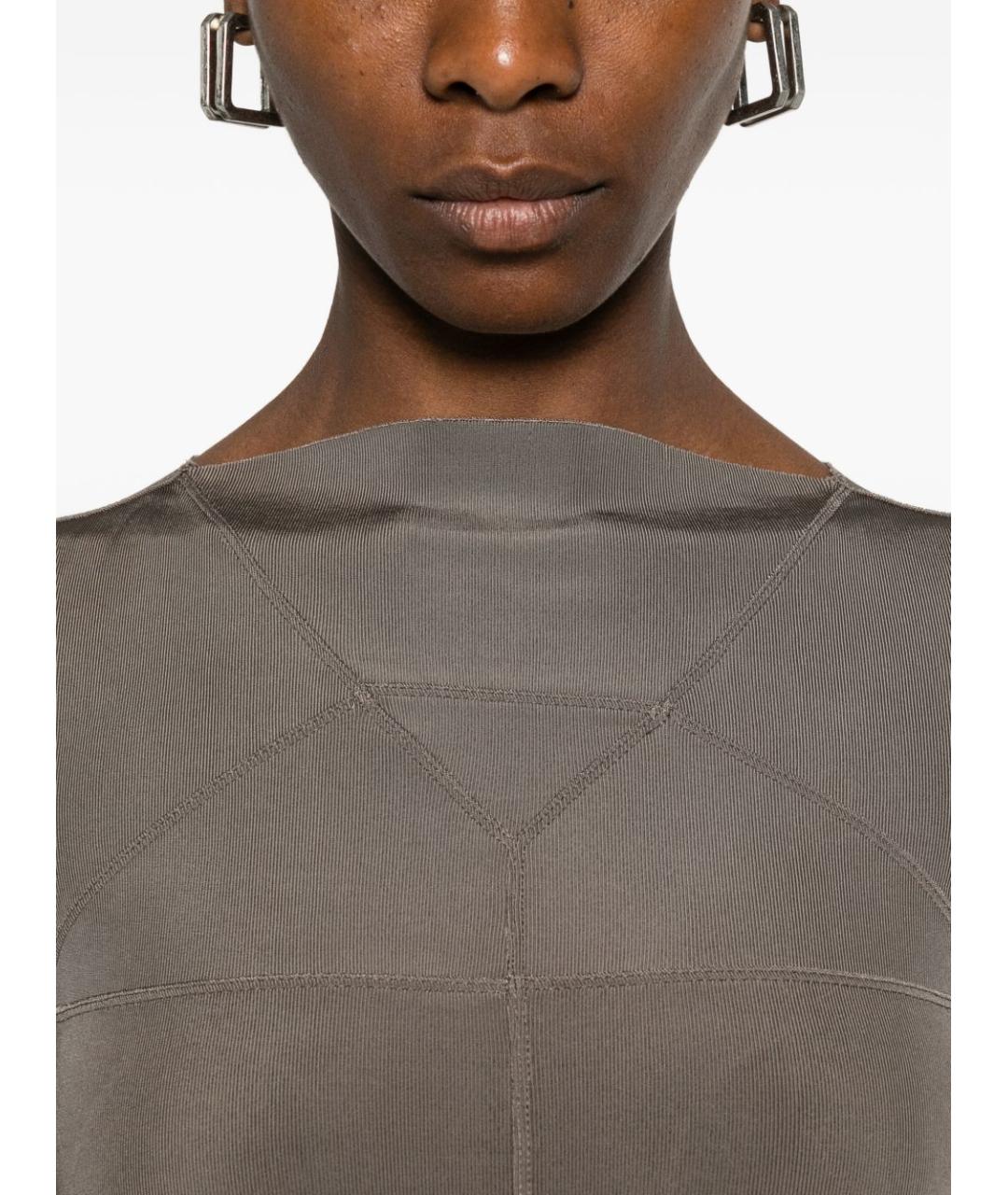 RICK OWENS Серое вискозное повседневное платье, фото 4