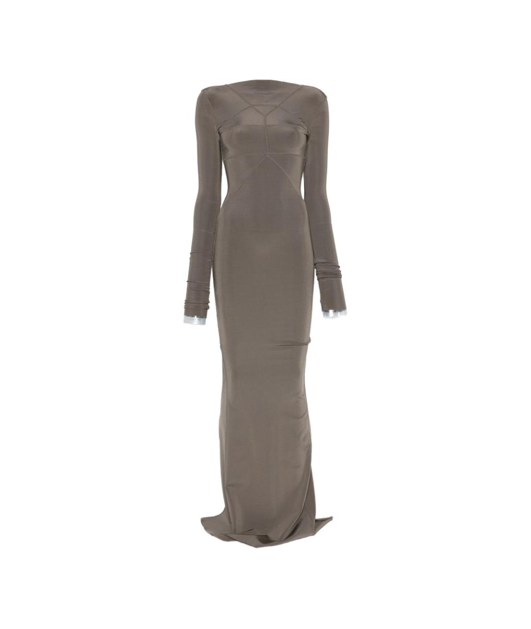 RICK OWENS Серое вискозное повседневное платье, фото 1