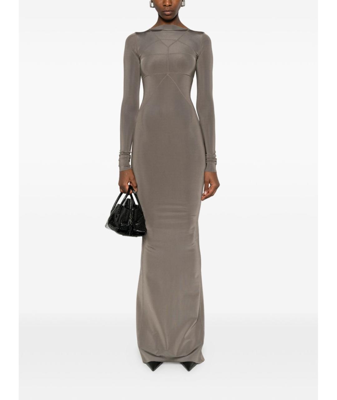 RICK OWENS Серое вискозное повседневное платье, фото 5