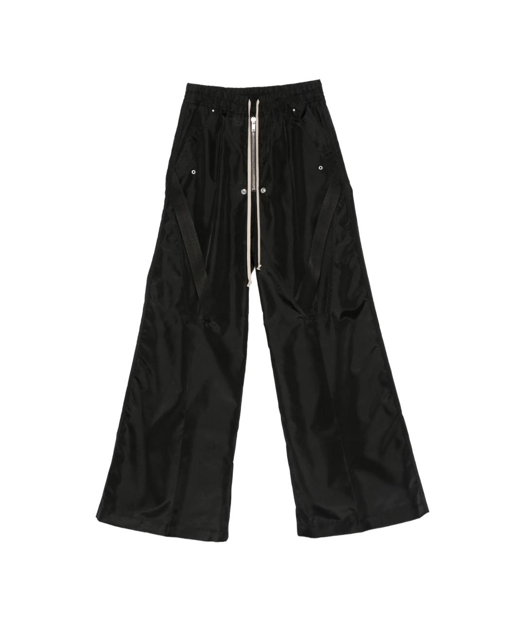 RICK OWENS Черные полиамидовые повседневные брюки, фото 1