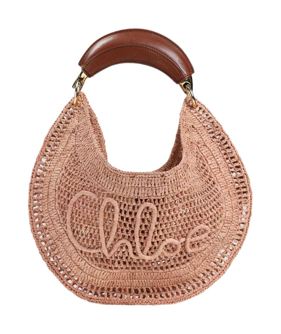 CHLOE Бежевая пелетеная сумка с короткими ручками, фото 1