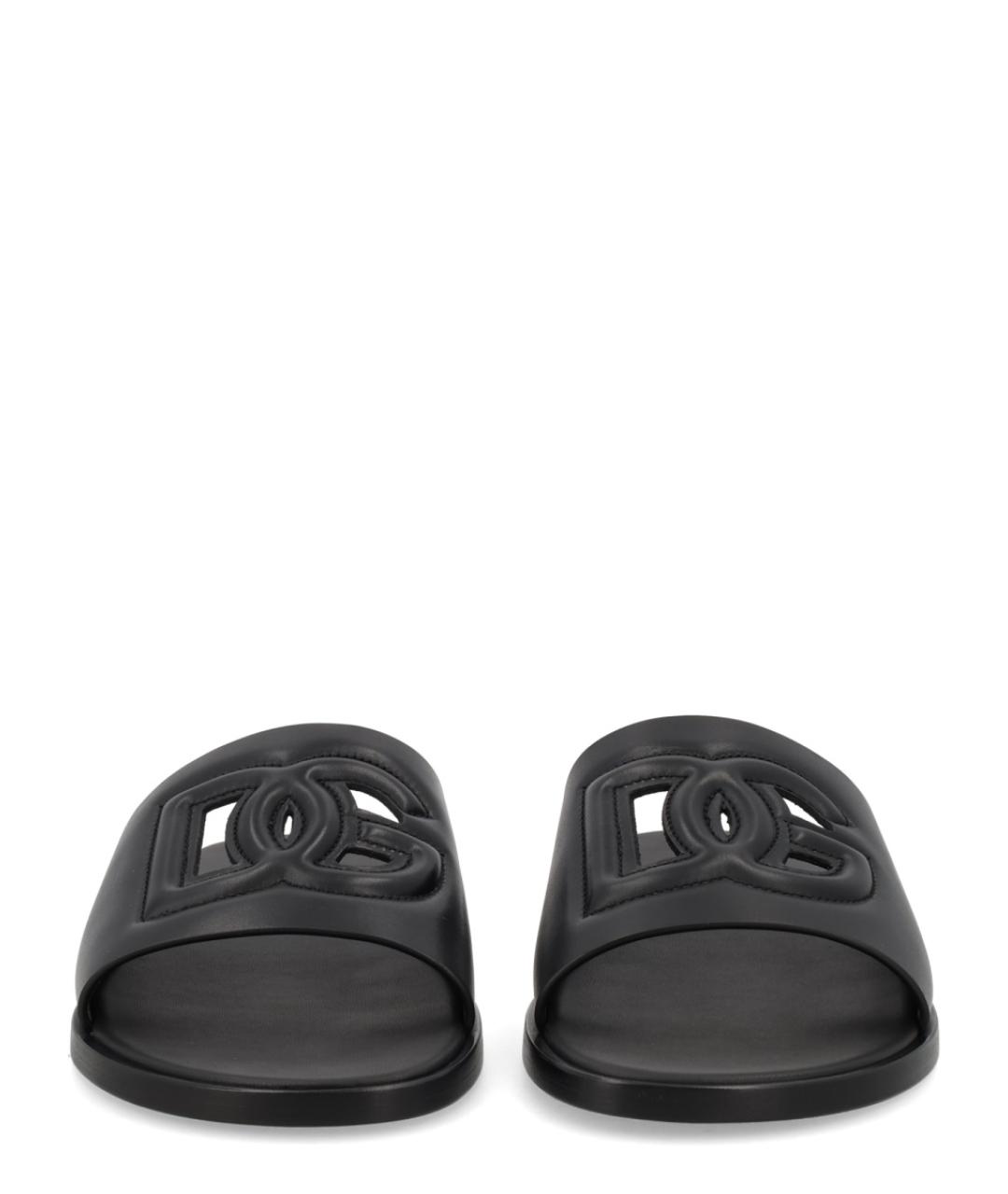 DOLCE&GABBANA Черные кожаные сандалии, фото 3