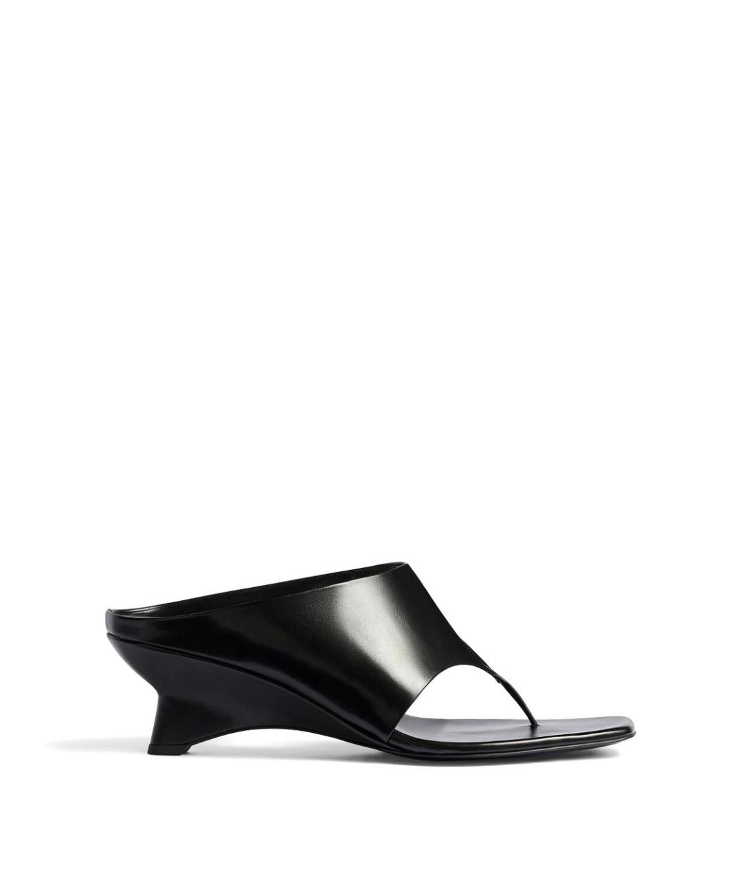 KHAITE Черные кожаные мюли, фото 1