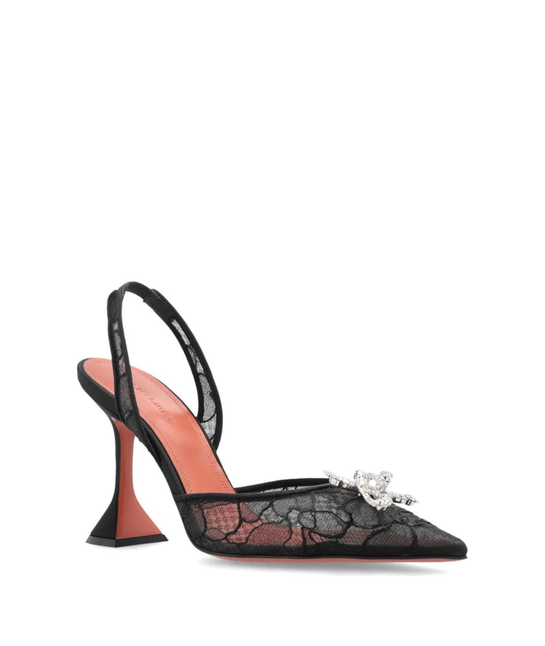 Amina Muaddi Черные кожаные туфли, фото 2