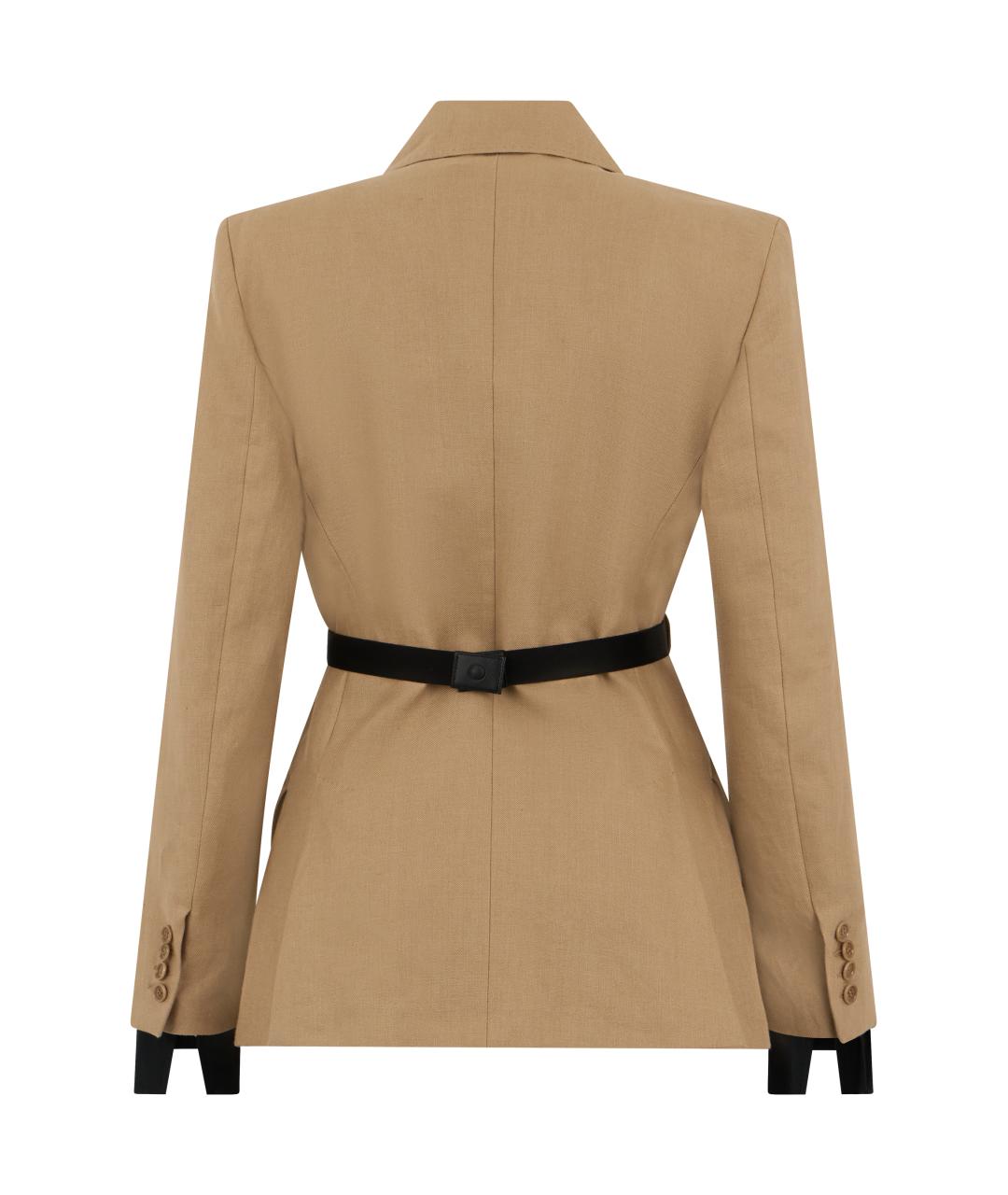 MAX MARA Бежевый льняной жакет/пиджак, фото 2