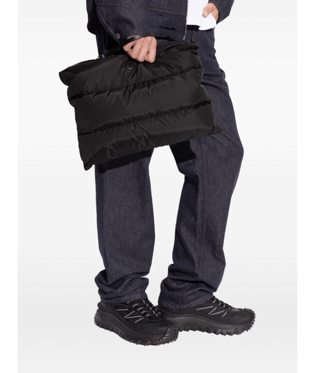 MONCLER Черная синтетическая барсетка, фото 4