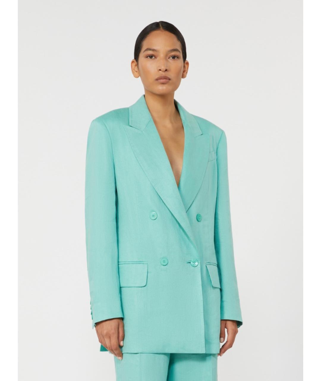 MAX MARA Зеленый льняной жакет/пиджак, фото 3