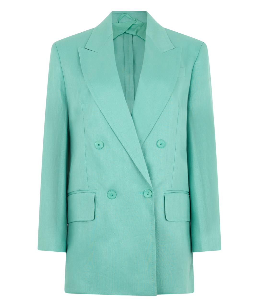 MAX MARA Зеленый льняной жакет/пиджак, фото 1