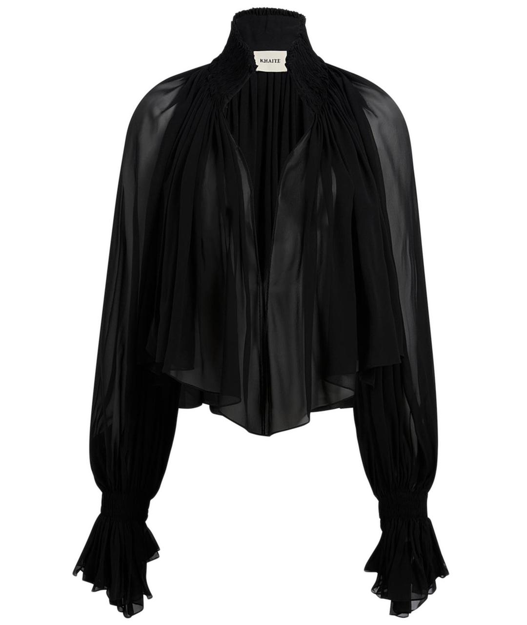 KHAITE Черная шелковая рубашка, фото 1