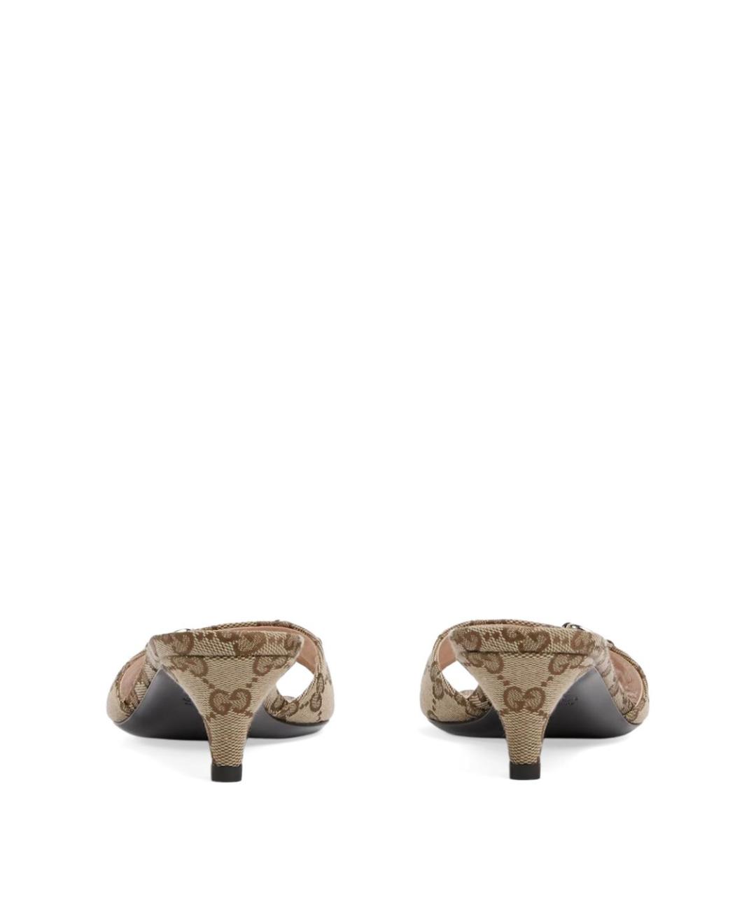 GUCCI Бежевые текстильные сандалии, фото 3