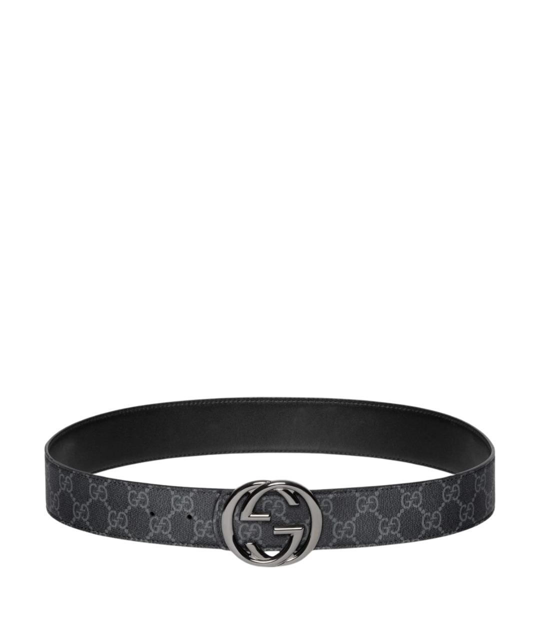 GUCCI Черный кожаный ремень, фото 1