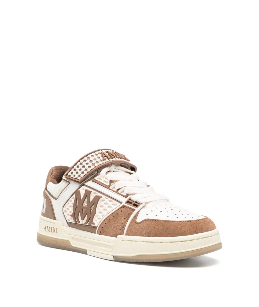 AMIRI Коричневые кожаные низкие кроссовки / кеды, фото 2