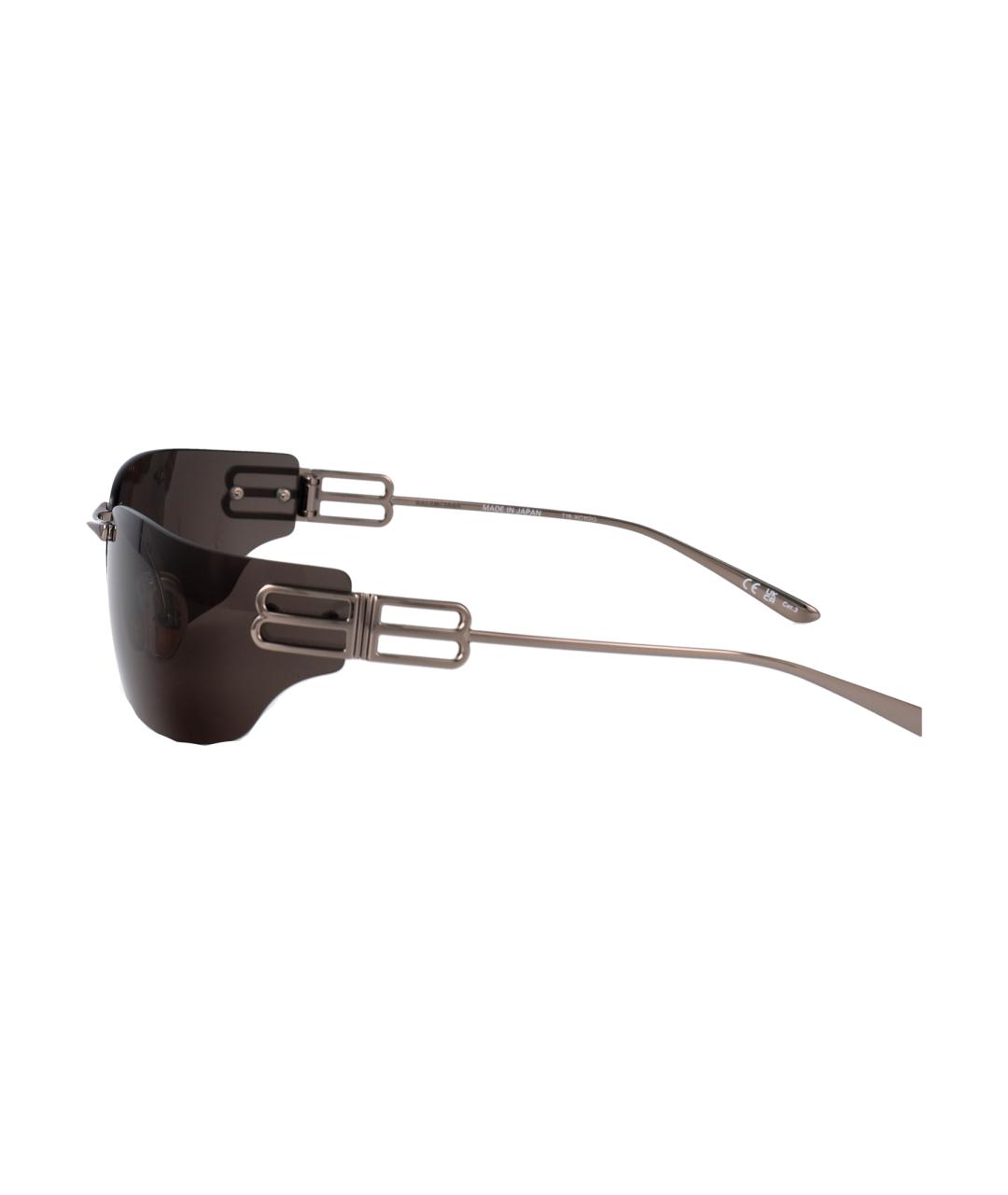 BALENCIAGA Серые металлические солнцезащитные очки, фото 3