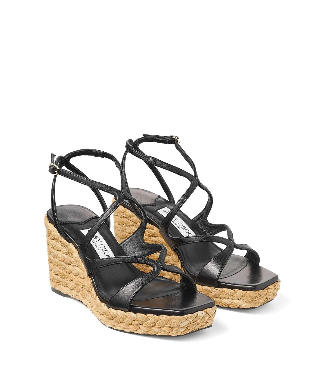 JIMMY CHOO Черные кожаные босоножки, фото 2