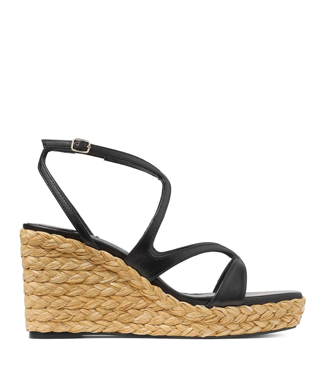 JIMMY CHOO Черные кожаные босоножки, фото 1