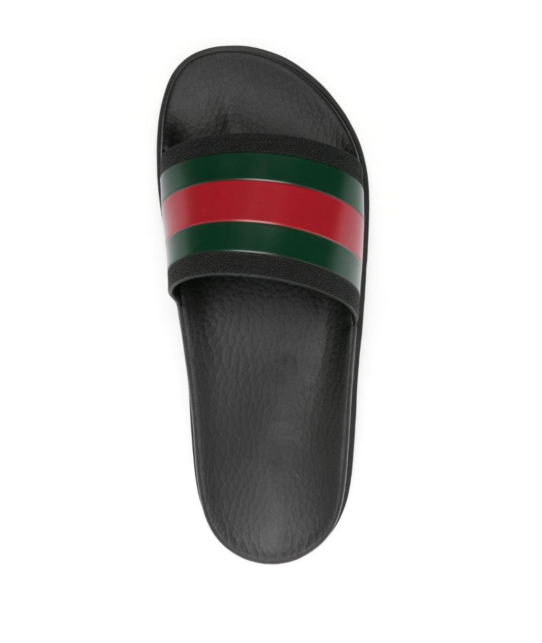 GUCCI Черные резиновые шлепанцы, фото 2