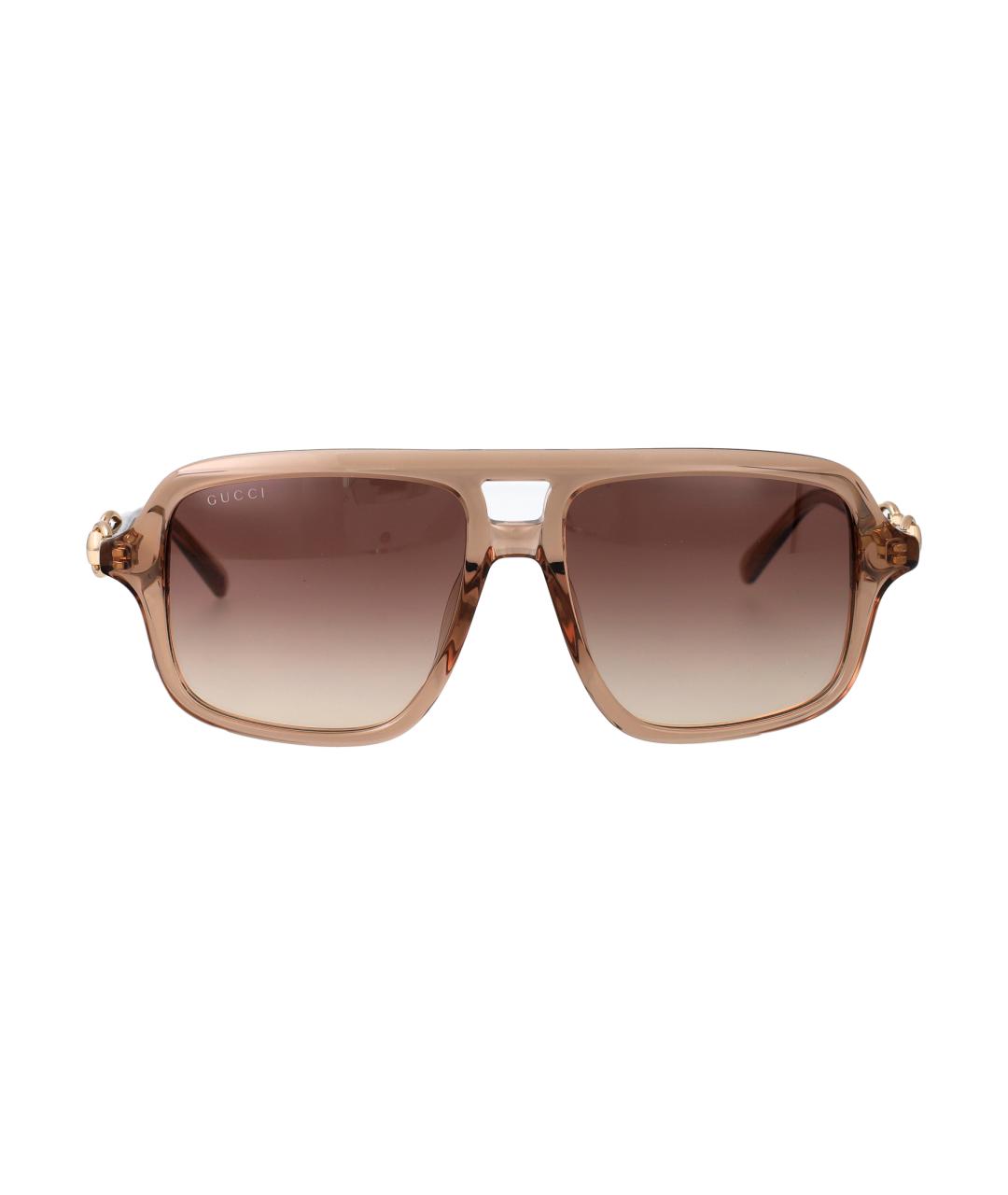 GUCCI Коричневые пластиковые солнцезащитные очки, фото 2