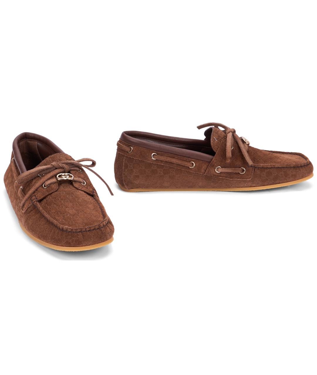 GUCCI Коричневые замшевые лоферы, фото 3