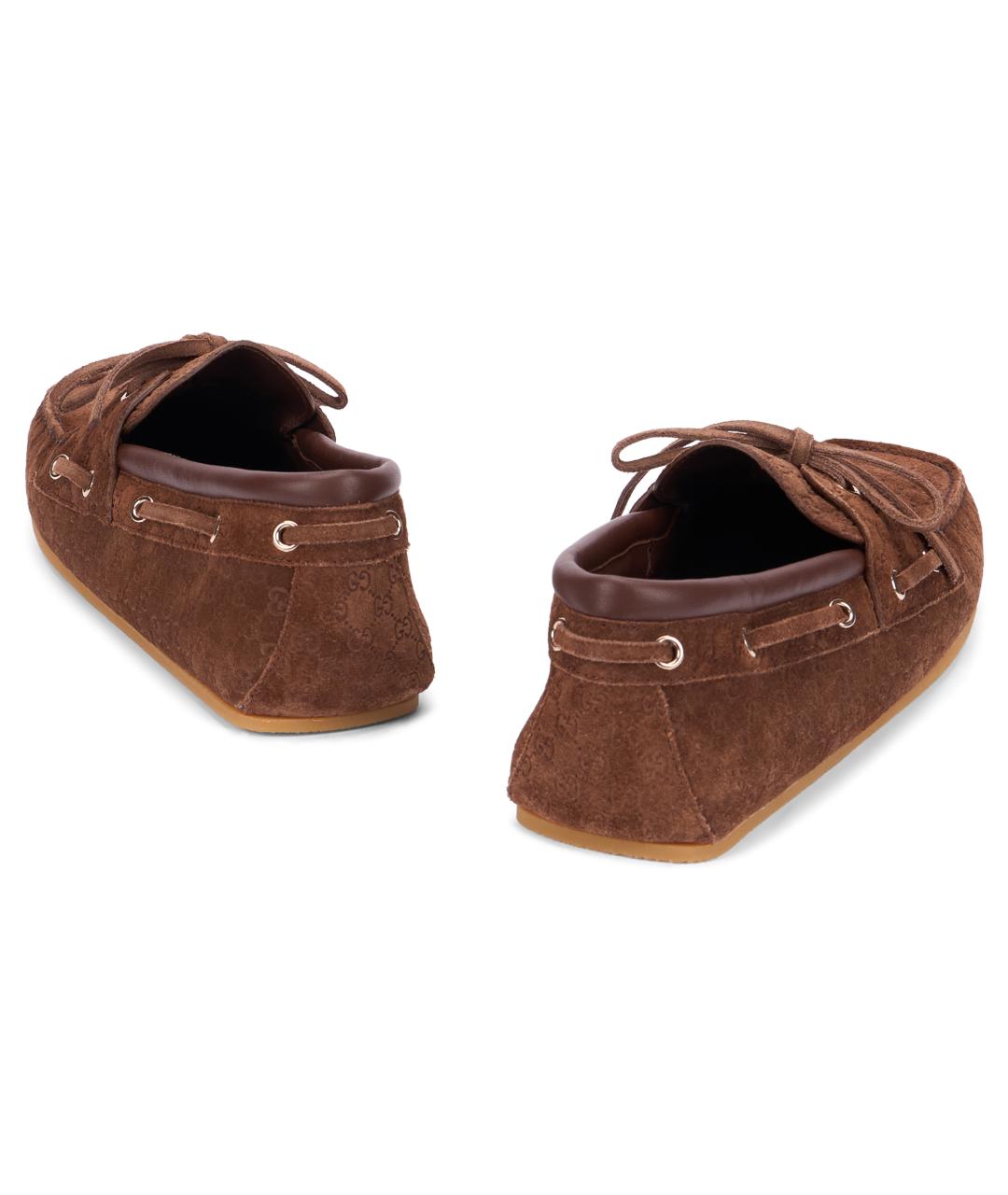 GUCCI Коричневые замшевые лоферы, фото 4