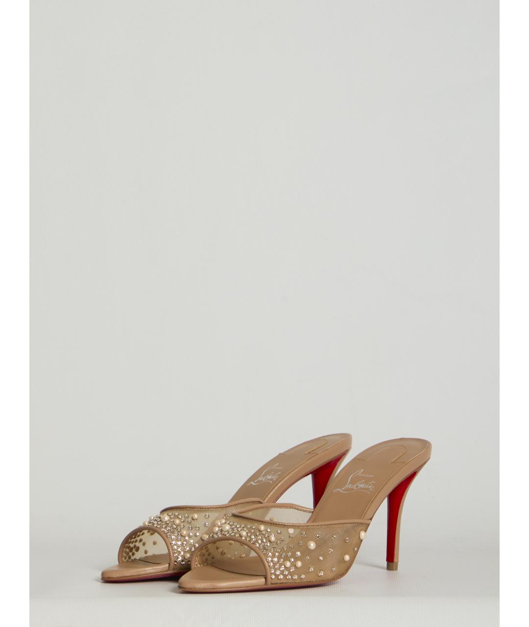 CHRISTIAN LOUBOUTIN Бежевые мюли, фото 2