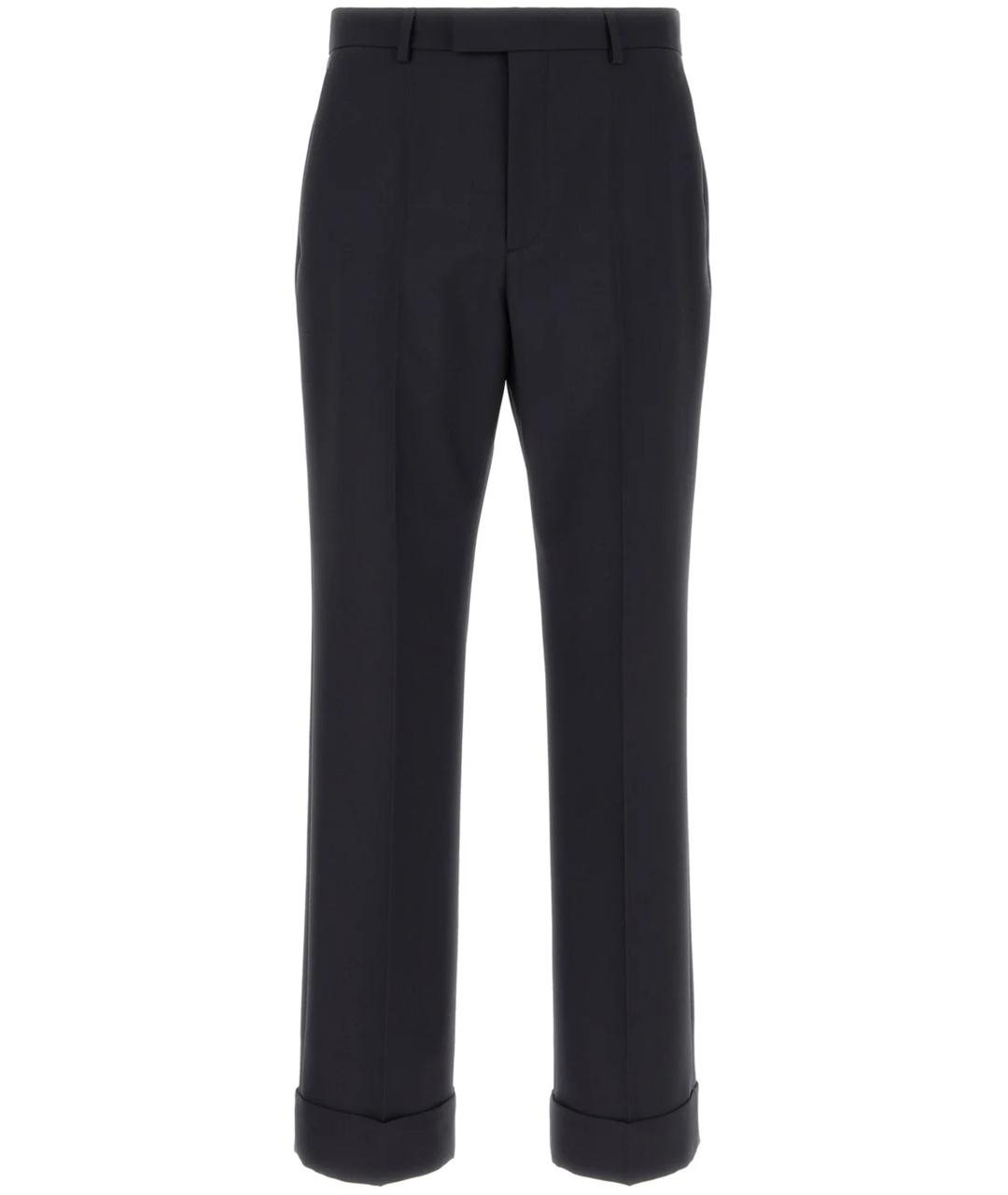 VALENTINO Синие шерстяные повседневные брюки, фото 1