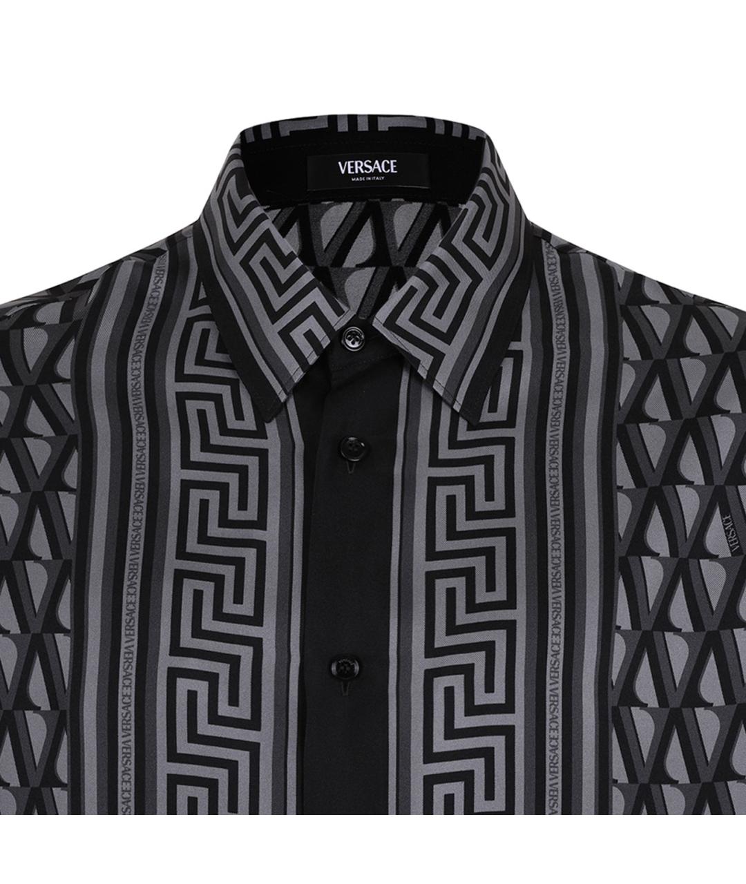VERSACE Серая шелковая кэжуал рубашка, фото 3