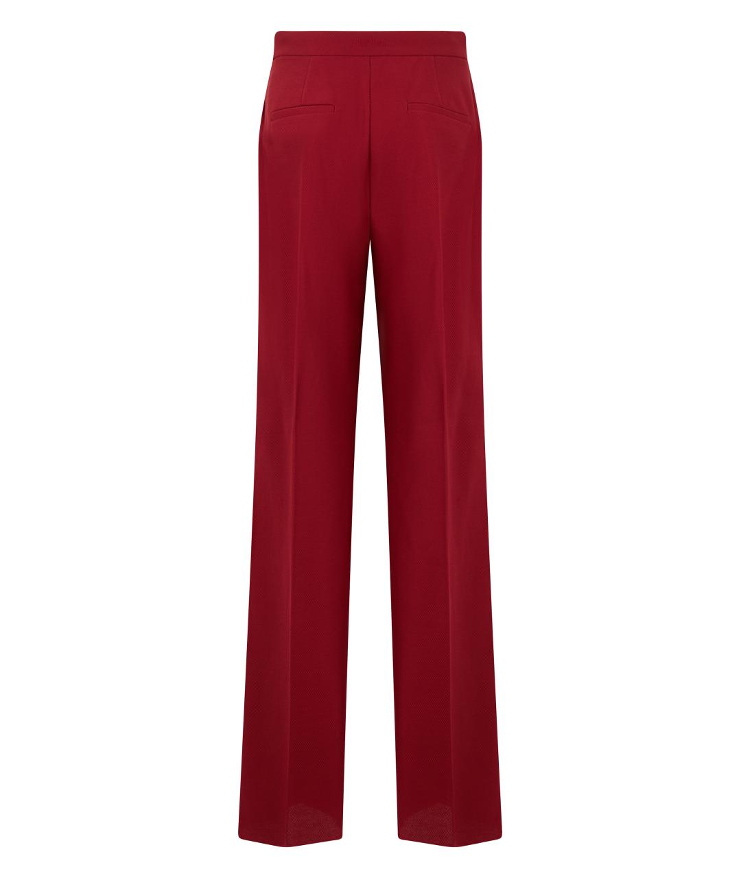 MAX MARA Красные хлопковые прямые брюки, фото 2