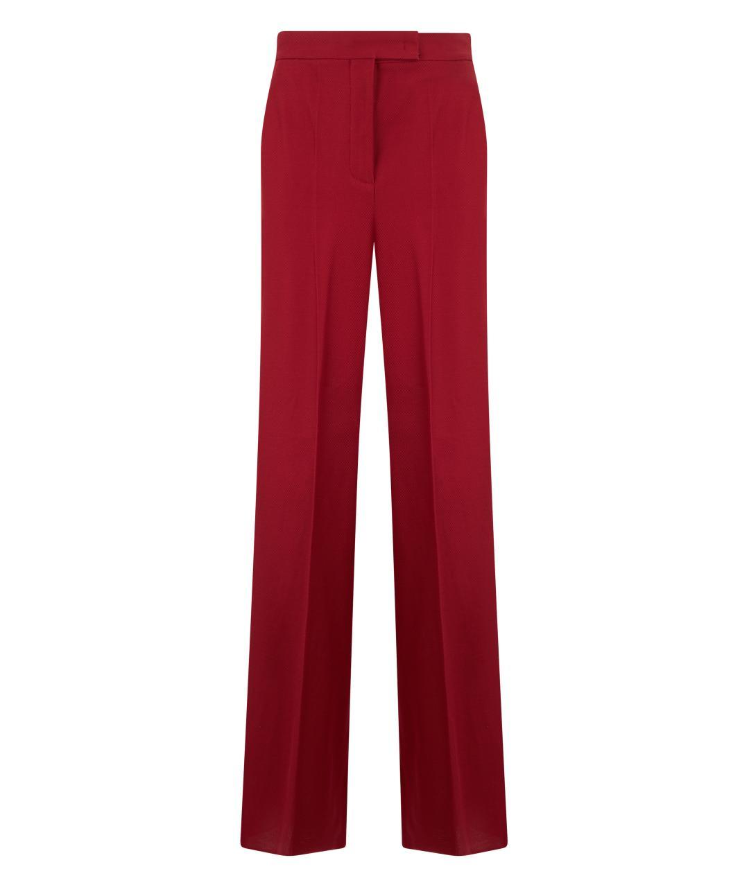 MAX MARA Красные хлопковые прямые брюки, фото 3
