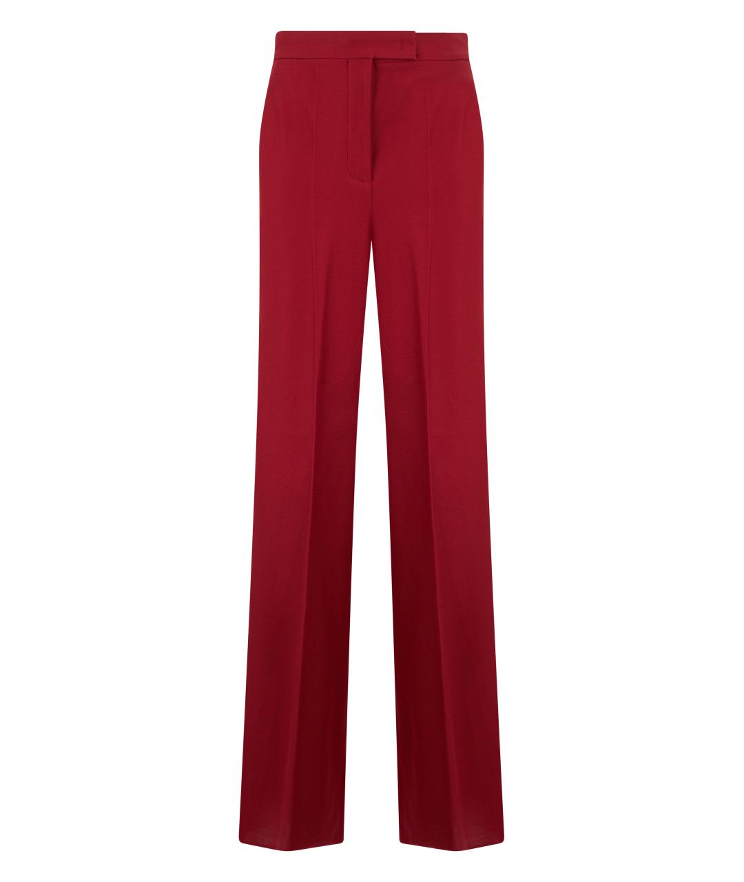 MAX MARA Красные хлопковые прямые брюки, фото 1